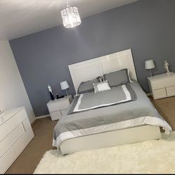 Bedroom Set white gloss (MATTRESS NOT INCLUDED)