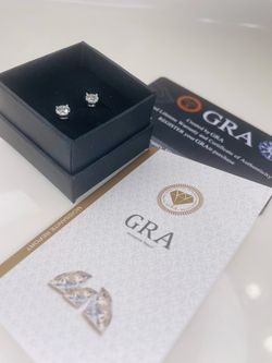 Moissanite Stud Earrings  GRA Certified