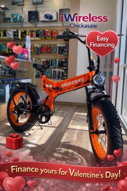 Orange Sasikbike 35MPH Electric Bike Folding Mountain ebike Special Financing Deal! $10 To $100 Down To Take It! 