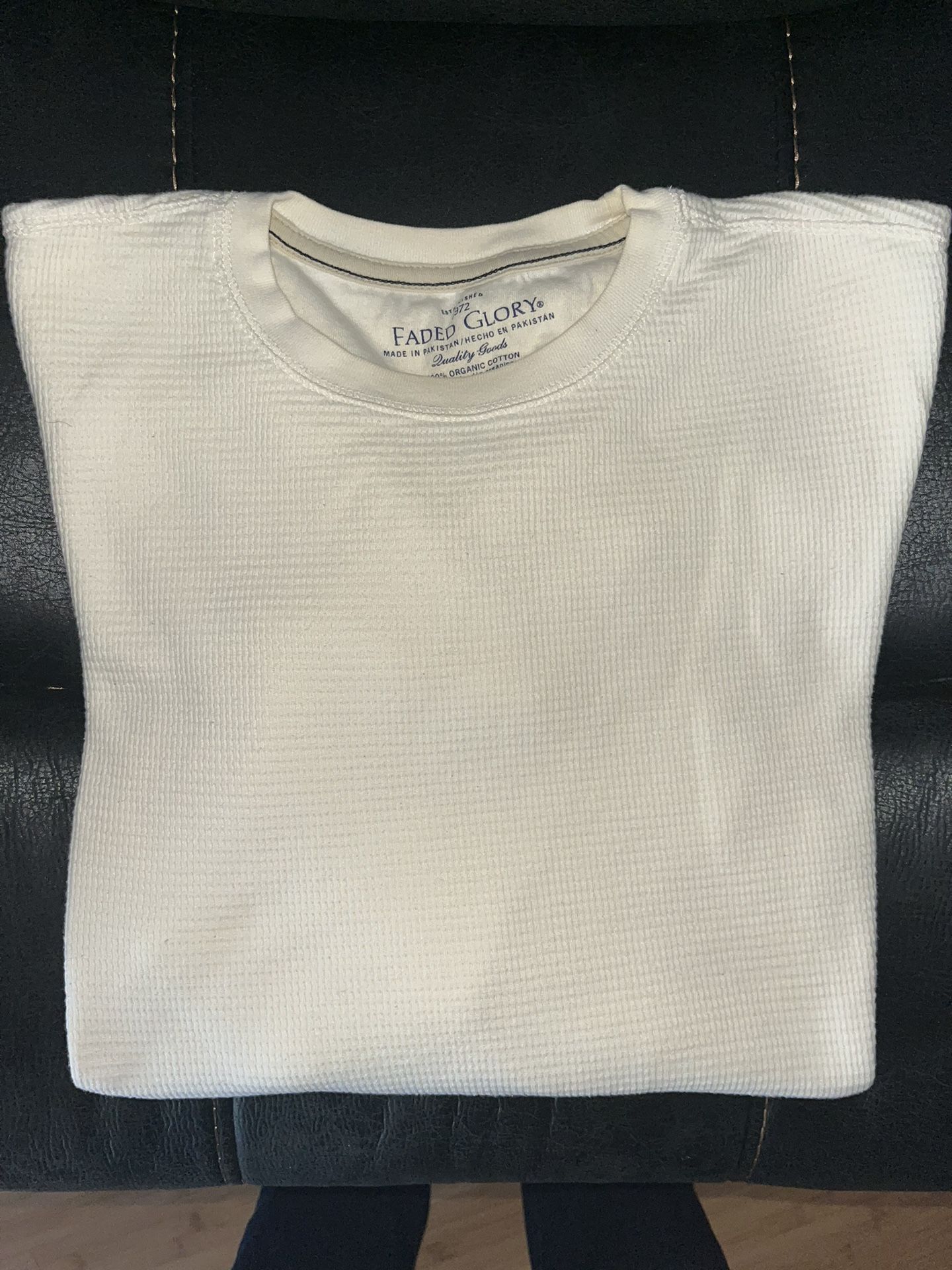 3 Faded Glory Thermal Cream colored long sleeve size Medium shirts.