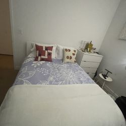 MALM MALM Bed frame with mattress, white/Vesteröy medium firm, Full
