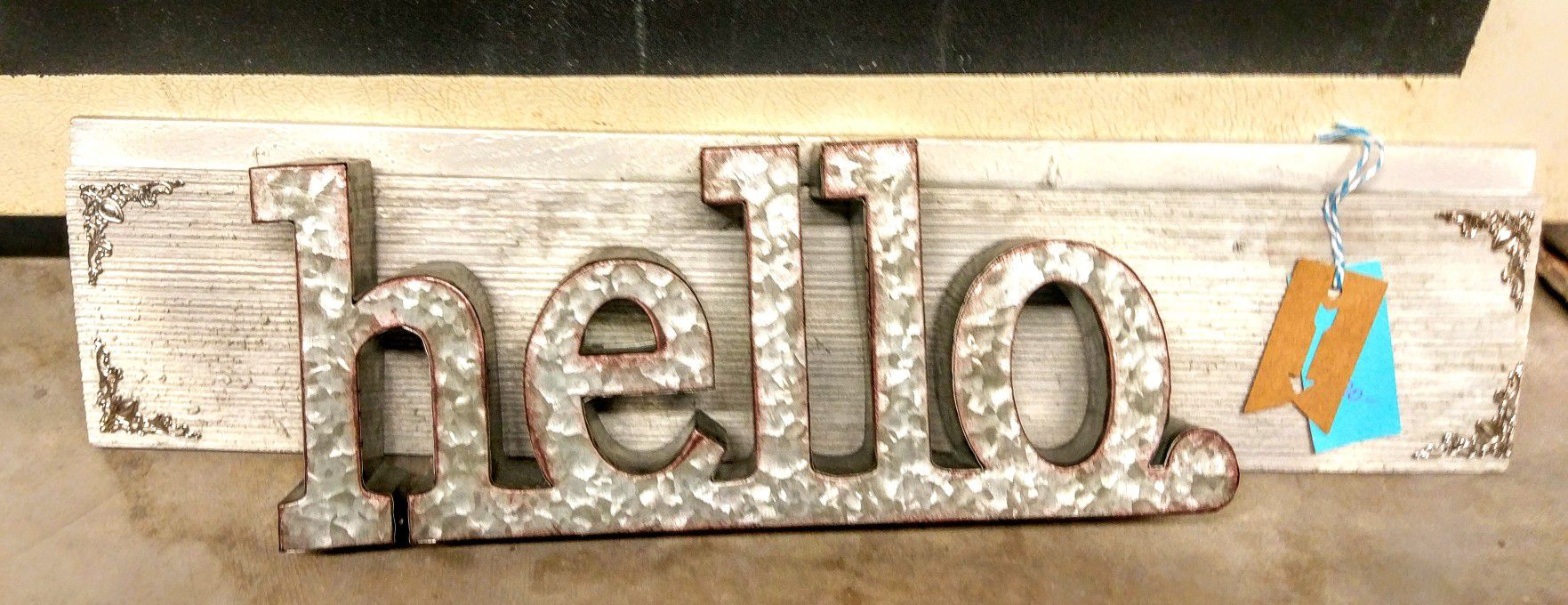Metal Connected letters on wall decor