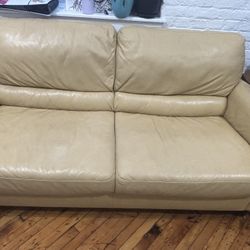 Yellow Leather Couch 
