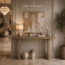 Contemporary Minimalist Wood Console Table 59-Inch Modern Entry Sofa Table , Natural I-13