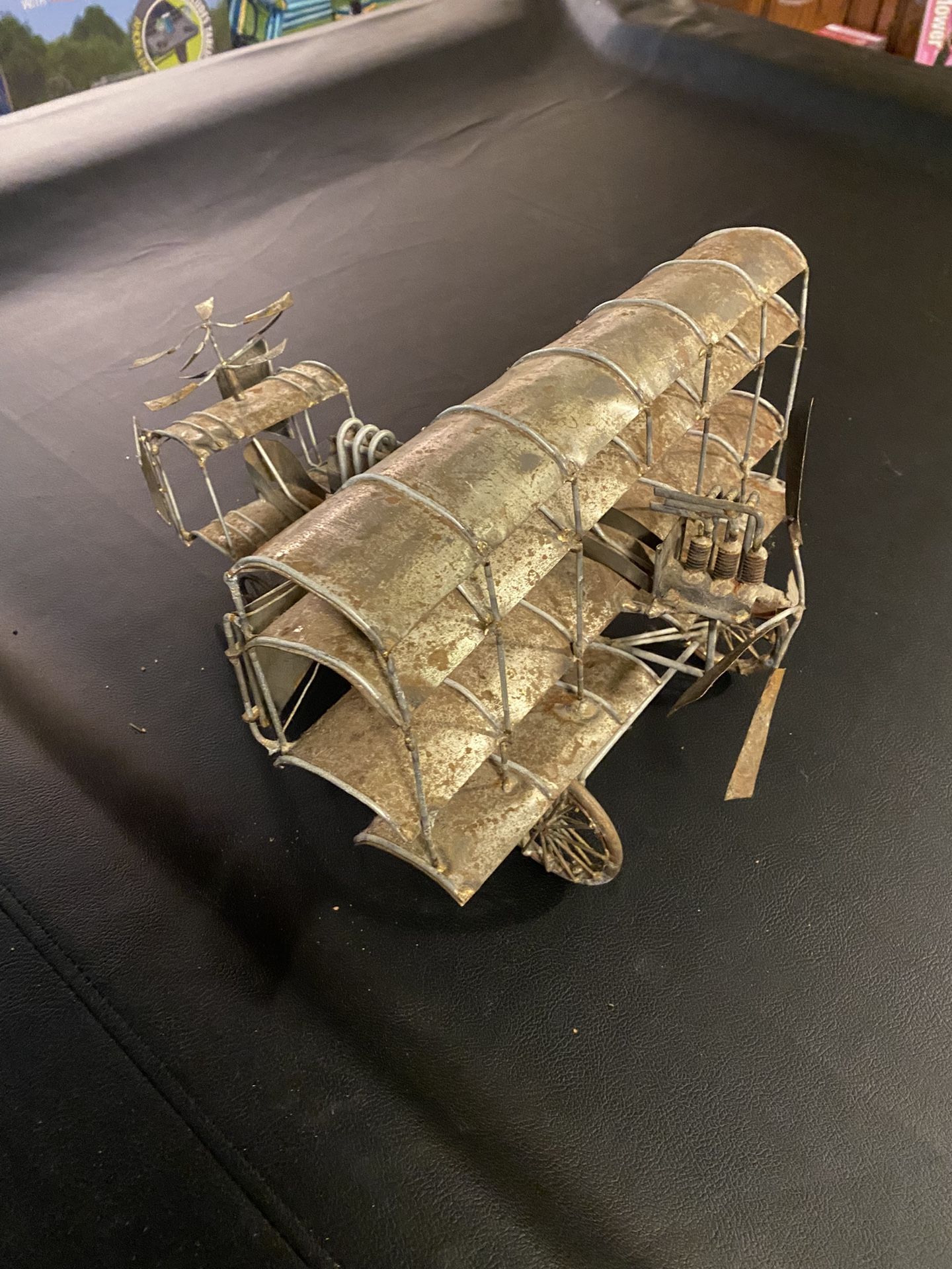 Handmade Metal Airplane With Extra Tag Along Seat