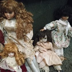 The Cool Five! Vintage Porcelain Collectible Dolls