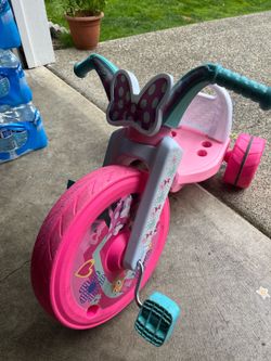 Girl toddler Pink Big Wheel tricycle