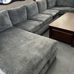 Oversized Corduroy U Shaped Sectional In Stock, Same Day Delivery 