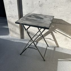Industrial Stainless Steel Folding End  Side Table