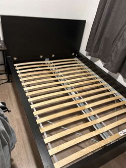 IKEA Malm Black-Brown Bed Frame with Slatted Base