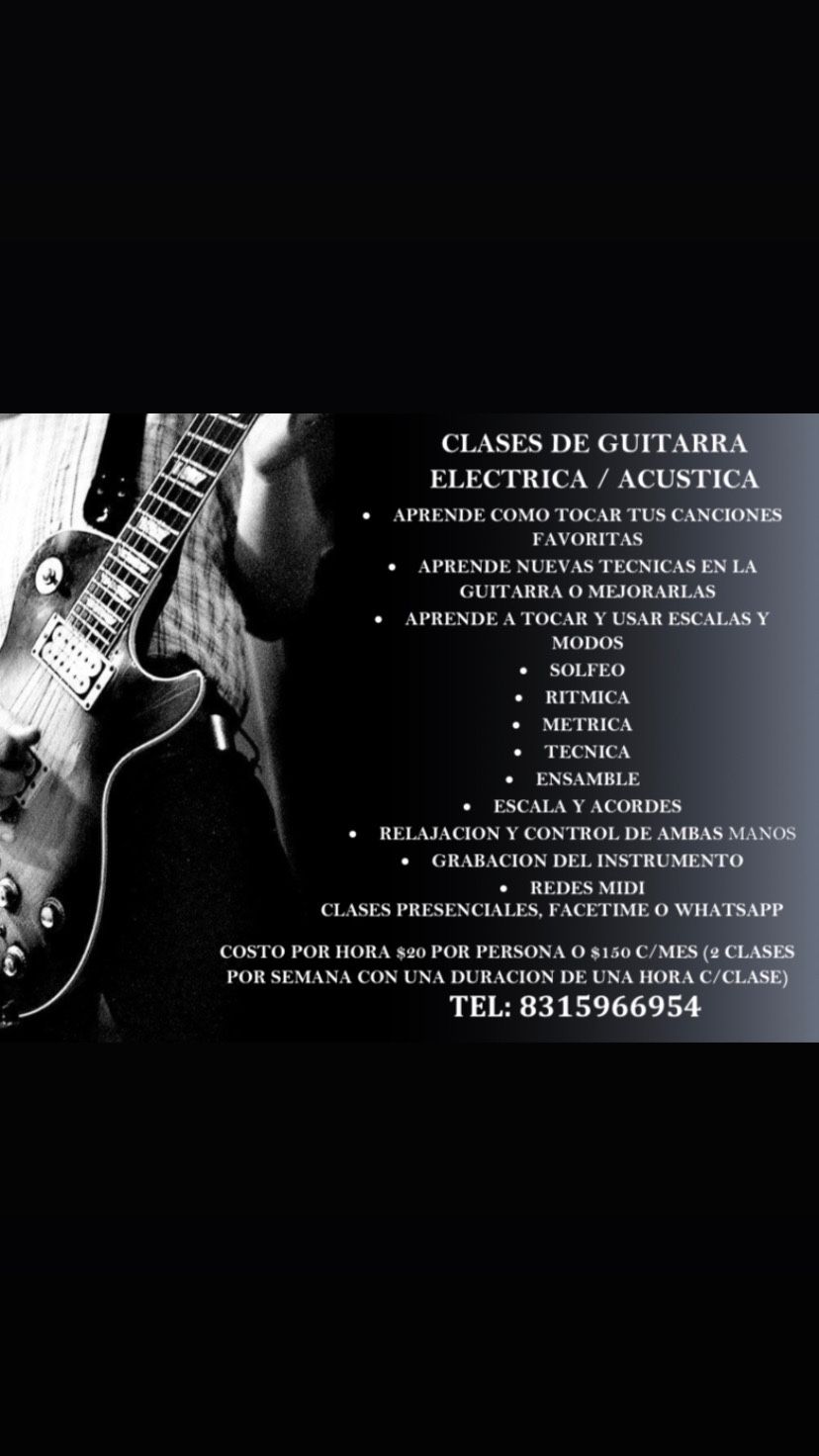 Clases De Guitarra Eléctrica / Acústica