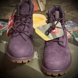 Timberland Purple Suede Boots Size Girls Youth 13.5 BNIB