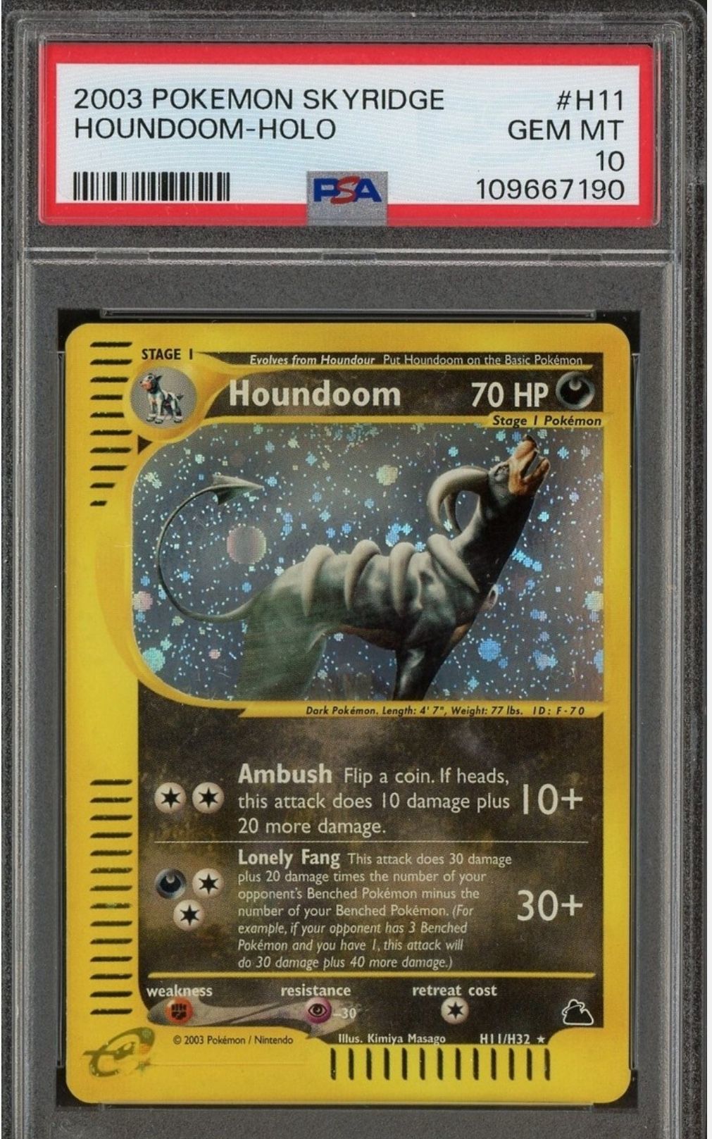 2003 Pokemon Skyridge #H11 Houndoom Holo PSA 10