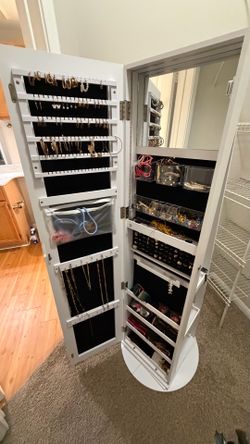 Jewelry Cabinet with Full-Length Mirror