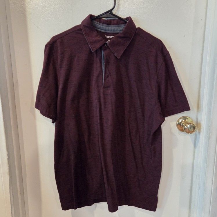 Burgundy With Black Design Polo Shirt