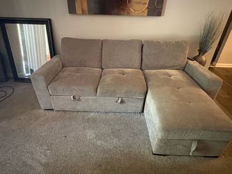 Gray Sectional Sofa with Storage Chaise
