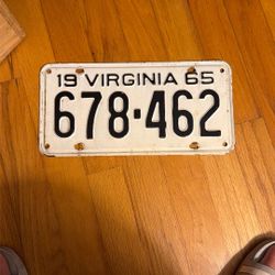 1965 VA License Plate