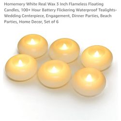 Set of 6 Floating Flameless LED Candles - 92127