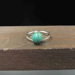 Size 5 Sterling Silver Bell Trading Company Turquoise Stone Band Ring Vintage