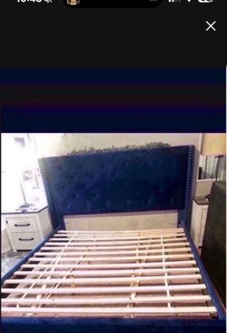 King Bed  Frame$ 400 from US furniture color Blue