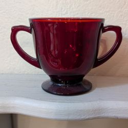 Vintage Anchor Hocking Ruby Red Sugar Bowl