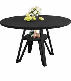 Black Round Dining Table