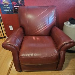 Red Leather Chairs And Couch For Sale OBO