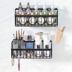 Brand new TOMIR Large Shower Caddy Rack with Hooks, No Drill Bathroom Shelves Shower Storage Basket Hanging Shampoo Holder Rustproof Wide Adhesive Wal