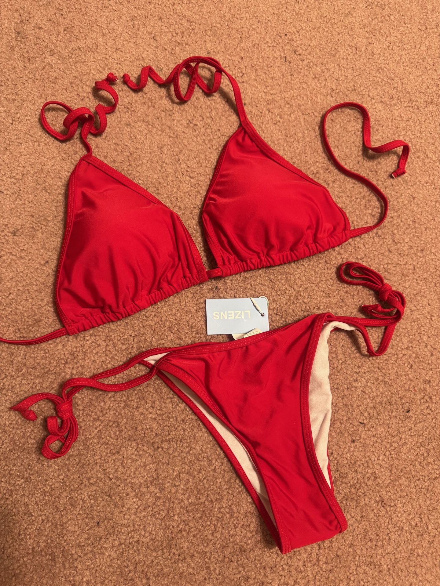 New Xl Red Bikini Swimsuit Bathing Suit Festival Rave Outfit Boho