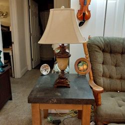 Vintage Neoclassical Lamp With Alabaster Glass