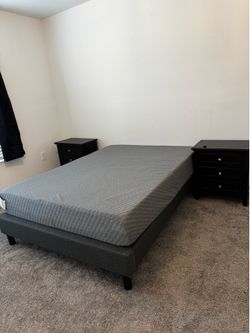 Queen Sized Mattress with Bed Frame