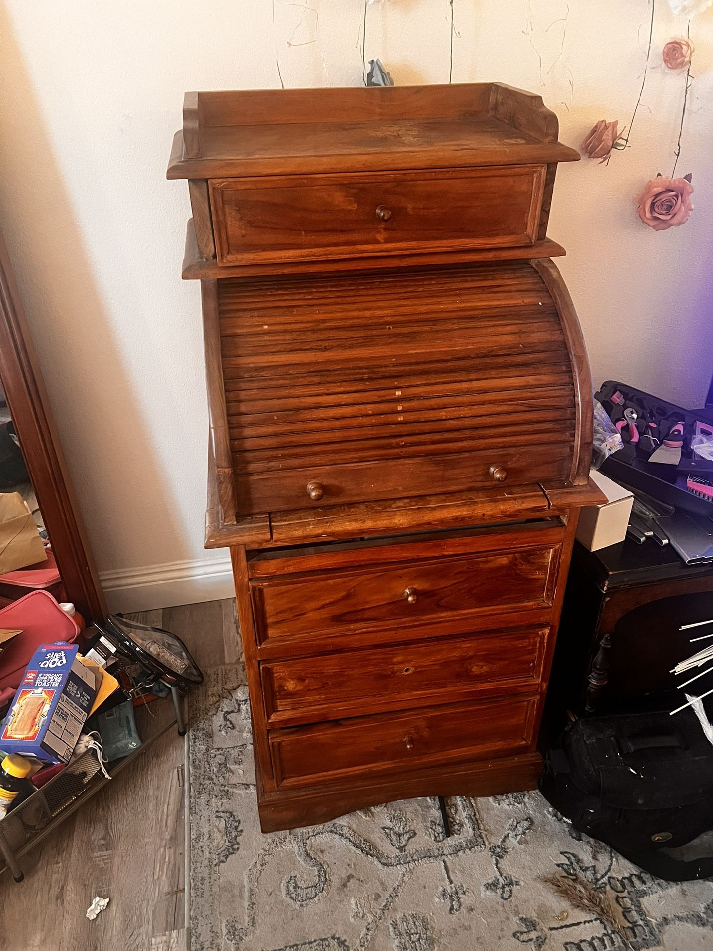 Antique Roll Top Writing Desk