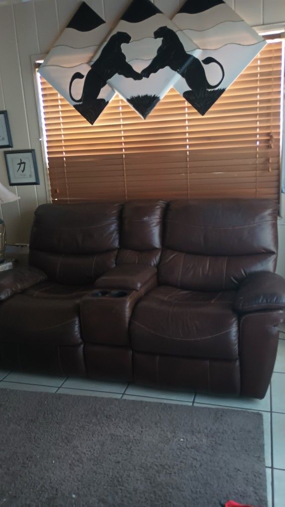 Brown Leather Couch