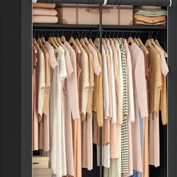 SONGMICS Wardrobe Portable Closet Clothes Rail w/ Non-Woven Fabric Cover - Black