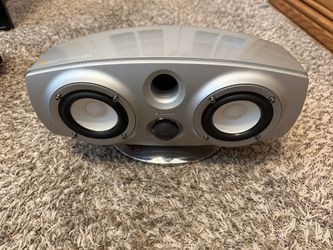 Sony silver center channel speaker with stand