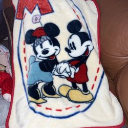 Vintage Mickey & Minnie Mouse Blanket