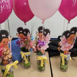Beautiful Center Pieces For Baby Girl Baby Shower