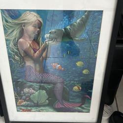 Mermaid Art With Frame