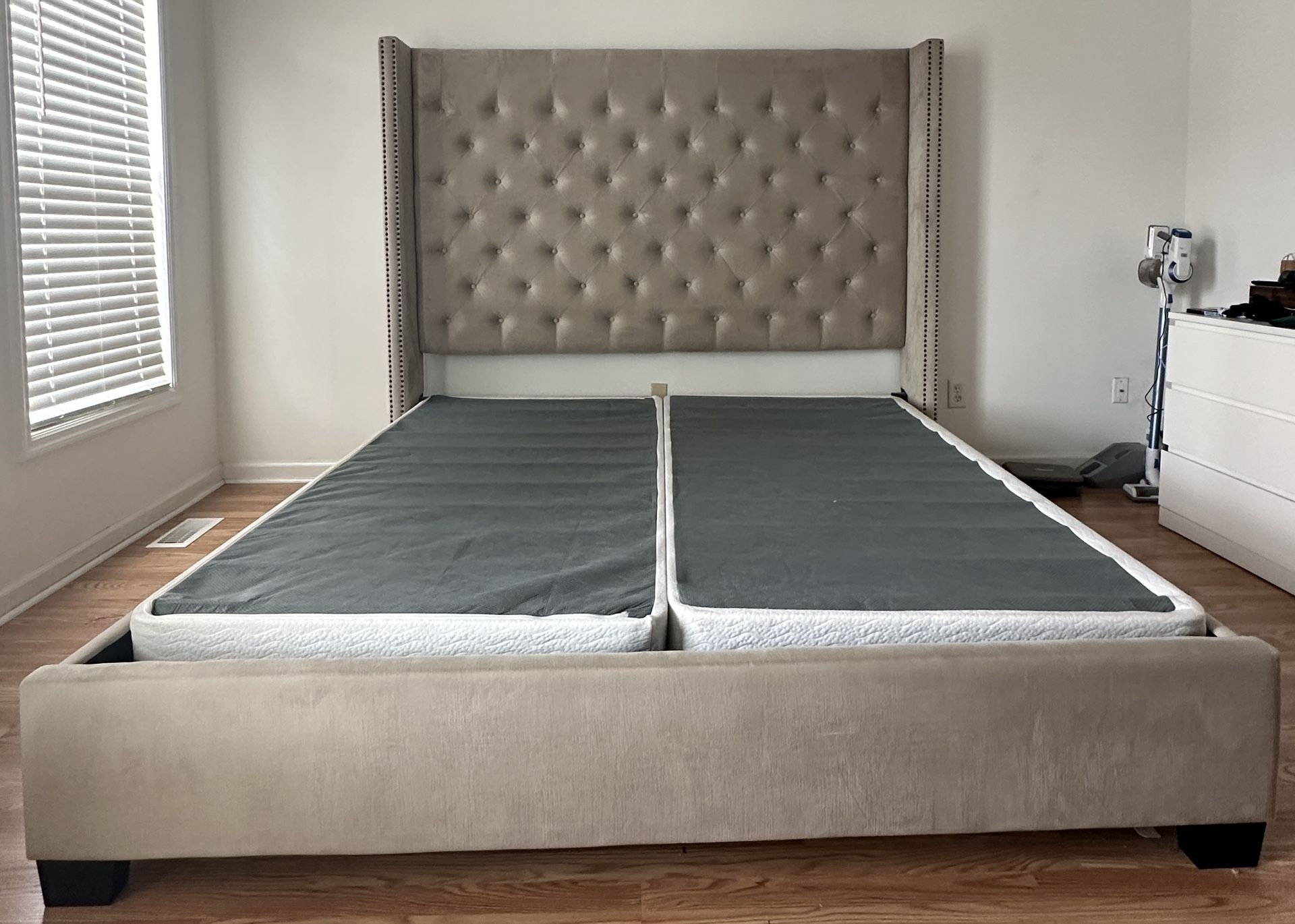 Beautiful King Contemporary Bed Frame w/2 Twin XL Bed Box brings