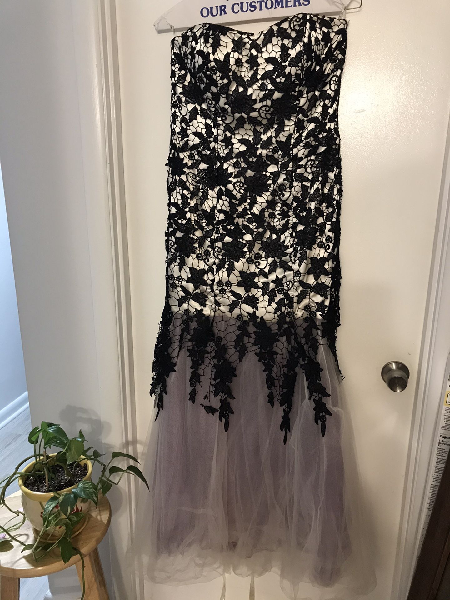 Formal Dress - Black, white, and purple