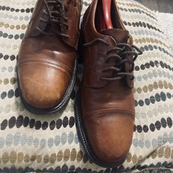 GESE Mens Formal Oxford Dress Shoes Leather Cognac Brown Size 12 Made in Italy 🇮🇹 
