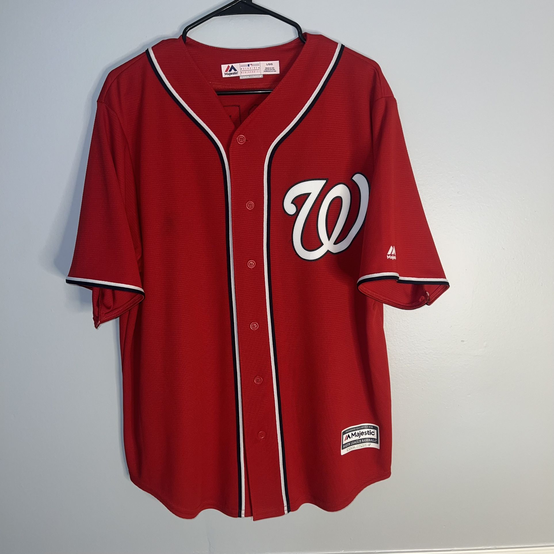 Washington Nationals Bryce Harper Baseball Jersey Mens Large Red Majestic
