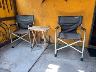 Two portable camping chairs