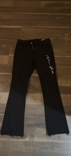Black stacked jeans