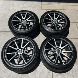 Versus 18in wheels 5x114.3 (5x4.5) Michelin Tires 235/45r18 fit Honda Toyota Lexus Nissan Ford etc