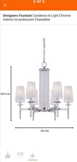 Designers Fountain Candence 6-Light Chrome Interior Incandescent Chandelier
