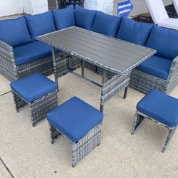 FREE DELIVERY - Patio Outdoor Furniture (Including Chair and Table) 3 color -   Blue Gray Beige