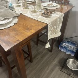 High Top Real Wood Kitchen Table Dining Room