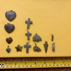 Semi-precious Gemstone Charms Lot Of 10 Pieces