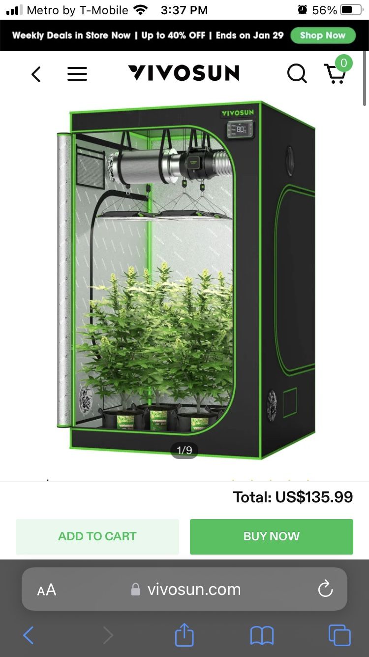 Vivo Sun 4x4x8 Grow Tent 